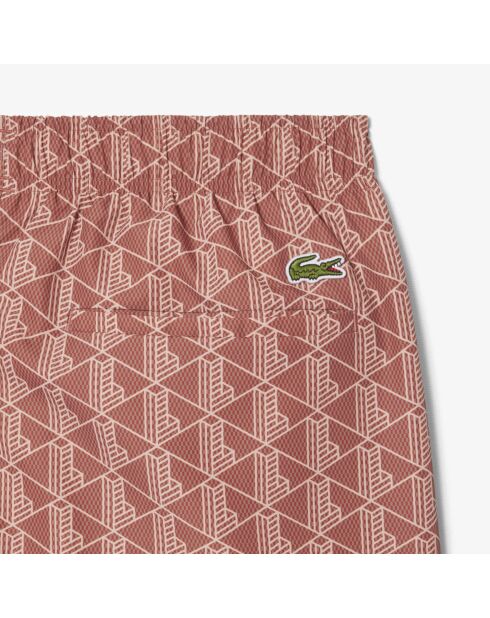 Traje de baño de longitud media con estampado de monogramas Track/Latte