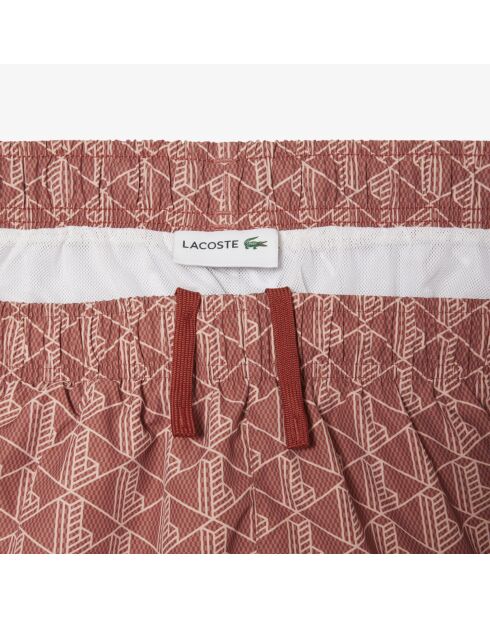 Traje de baño de longitud media con estampado de monogramas Track/Latte