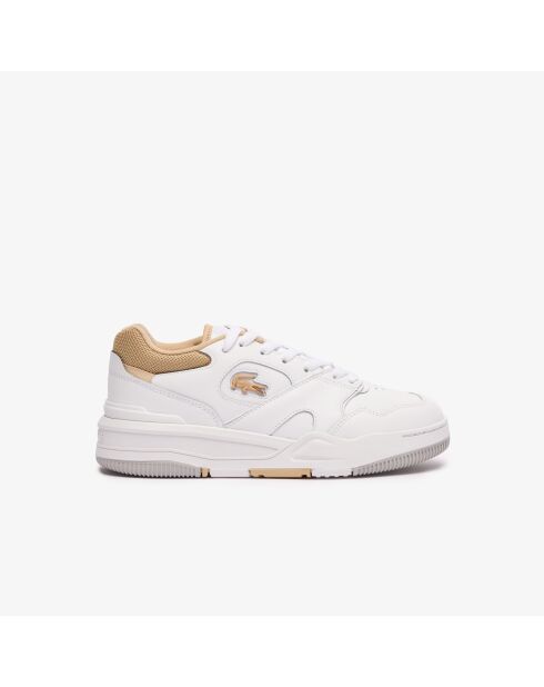 Lineshot Ledersneaker in Weiß/Hellbraun