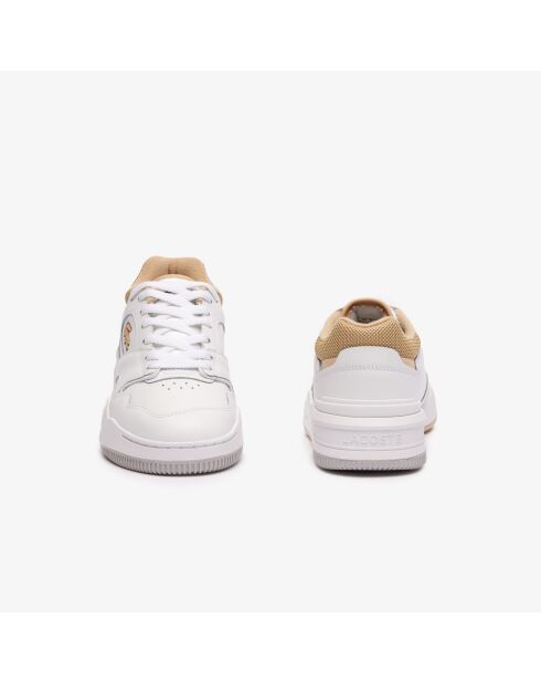 Lineshot Ledersneaker in Weiß/Hellbraun