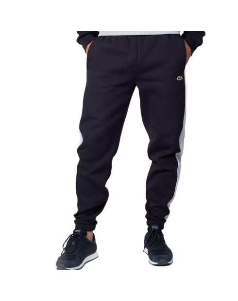 Joggingbroek met markeringen en contrasterende banden marineblauw/groen