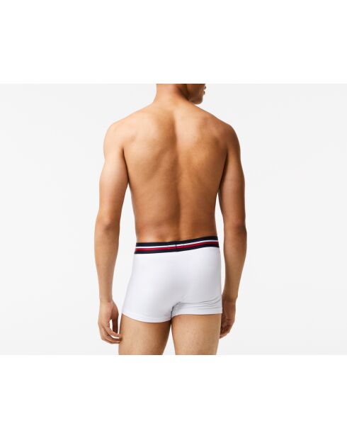Lot de 3 boxers courts bandes tricolores marine/blanc