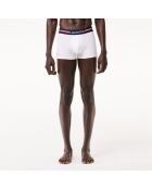Lot de 3 boxers courts bandes tricolores marine/blanc