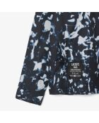 Wasserabweisende Windbreaker-Jacke mit aufgedrucktem Muster in Schwarz/Limette/Calluna