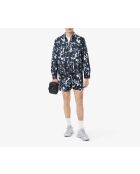 Wasserabweisende Windbreaker-Jacke mit aufgedrucktem Muster in Schwarz/Limette/Calluna