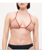 Top da bagno in jersey stampato Iberis/latte