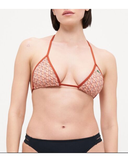 Top da bagno in jersey stampato Iberis/latte