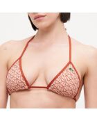 Top da bagno in jersey stampato Iberis/latte