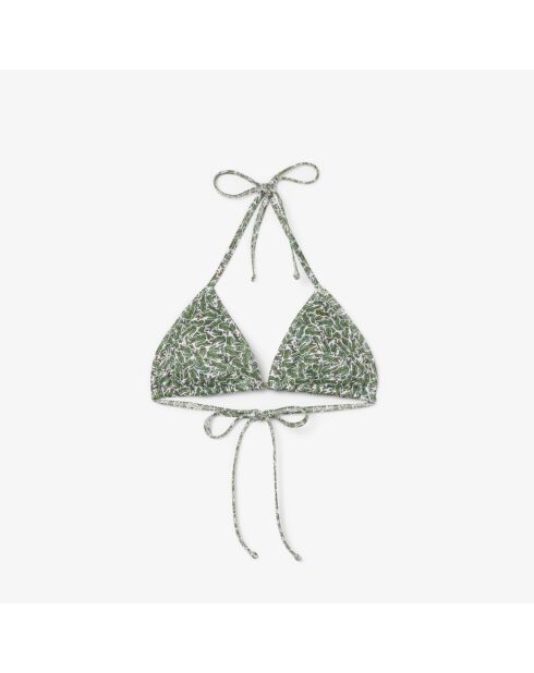 Jersey badpaktop met groen/meelprint