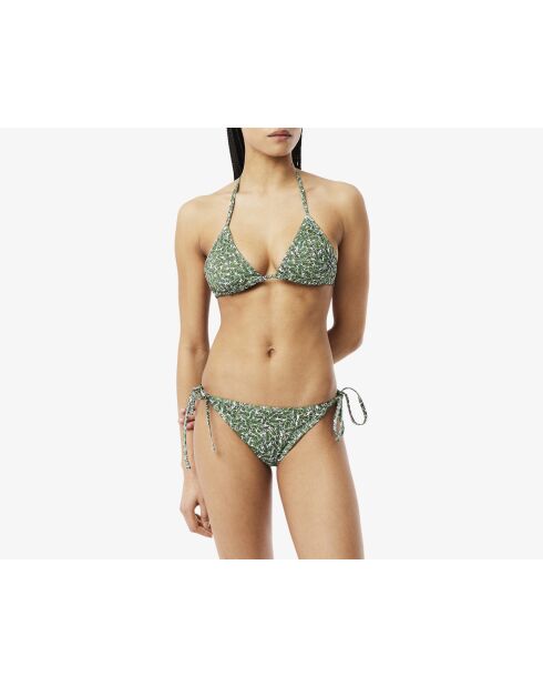 Jersey badpaktop met groen/meelprint