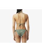 Jersey badpaktop met groen/meelprint