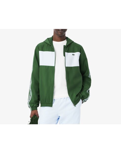 Sportliche Jacke im Colorblock-Design mit grünen/creefarbenen Streifen