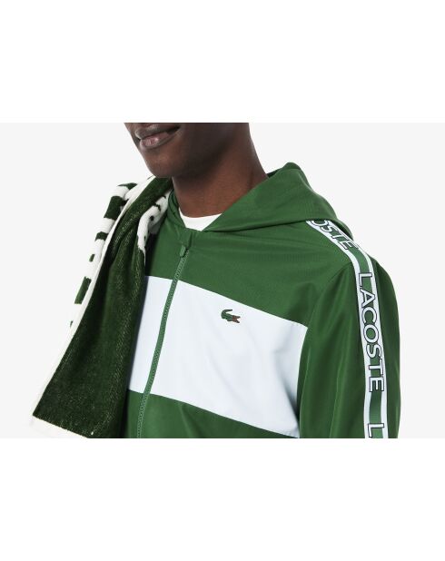 Sportliche Jacke im Colorblock-Design mit grünen/creefarbenen Streifen