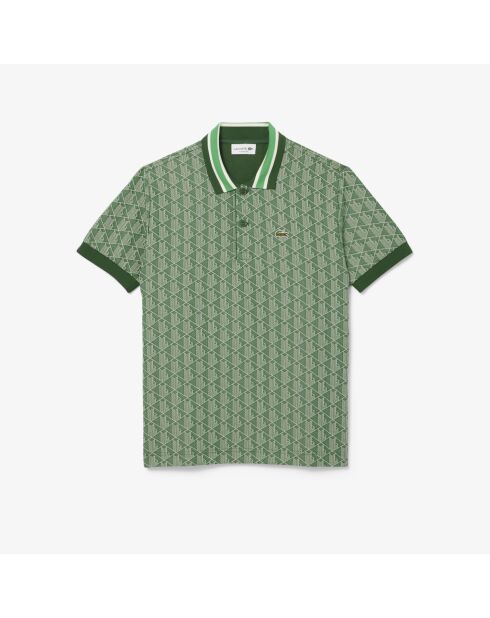 Polo jacquard de corte clásico con calathea/arena