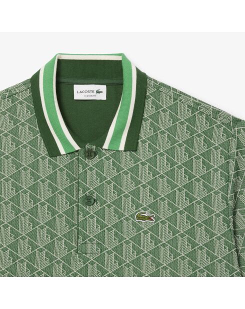 Polo jacquard de corte clásico con calathea/arena