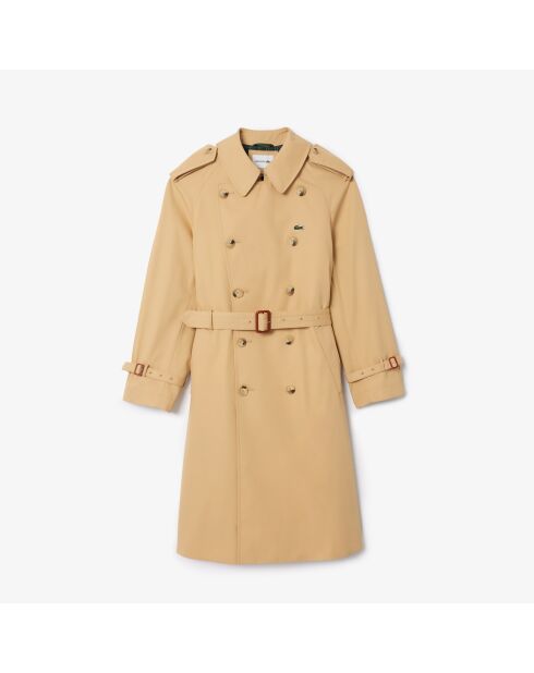 Übergroßer Trenchcoat aus wasserabweisender Baumwolle in Croissant