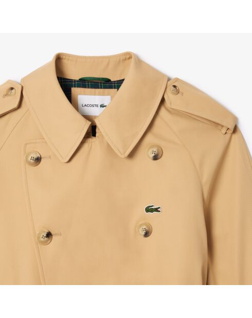 Übergroßer Trenchcoat aus wasserabweisender Baumwolle in Croissant