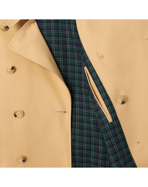 Übergroßer Trenchcoat aus wasserabweisender Baumwolle in Croissant