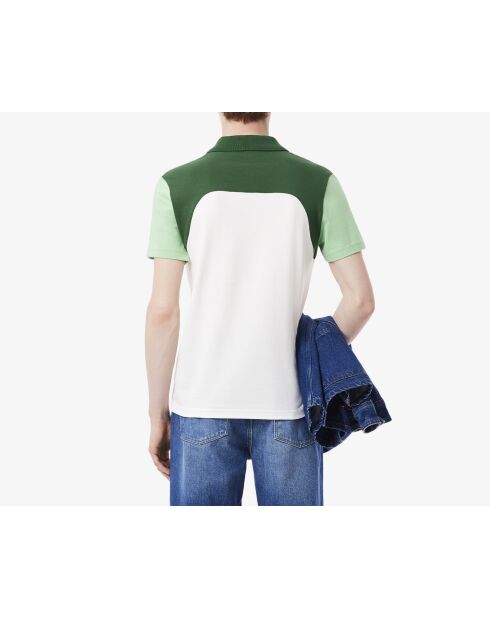 Polo L.12.12 Regular-Fit-Farbblock weiß/liamongrün