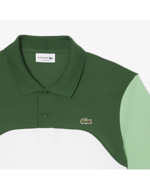 Polo L.12.12 Regular-Fit-Farbblock weiß/liamongrün