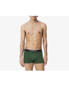 Confezione da 3 boxer corti in cotone elasticizzato verde/giallo/argento porcellana