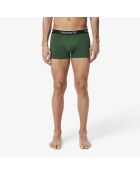 Confezione da 3 boxer corti in cotone elasticizzato verde/giallo/argento porcellana