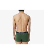 Confezione da 3 boxer corti in cotone elasticizzato verde/giallo/argento porcellana