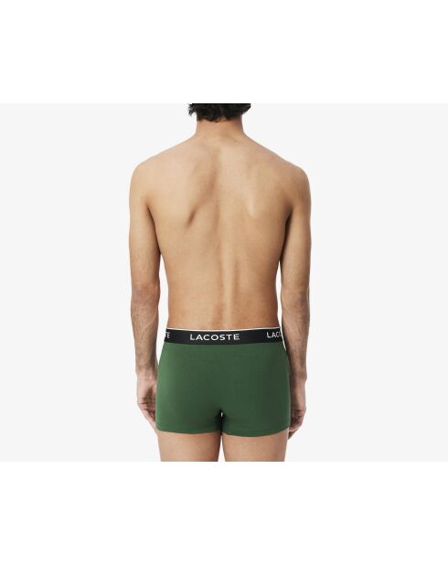 Confezione da 3 boxer corti in cotone elasticizzato verde/giallo/argento porcellana