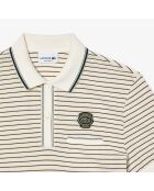 Polo regular fit en mini Piqué rayé farine/Multicolore