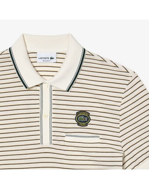 Poloshirt met normale pasvorm in meel/meerkleurig gestreept minipiqué