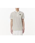 Polo regular fit en mini Piqué rayé farine/Multicolore