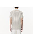 Polo regular fit en mini Piqué rayé farine/Multicolore