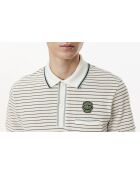 Polo regular fit en mini Piqué rayé farine/Multicolore