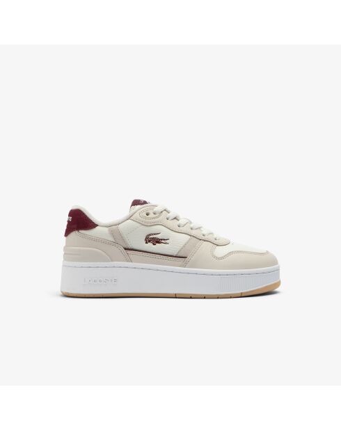 Klassieke leren sneakers 49SFA0077 gebroken wit/gum