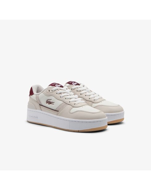 Klassieke leren sneakers 49SFA0077 gebroken wit/gum
