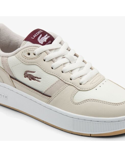 Klassische Ledersneaker 49SFA0077 Off White/Gum