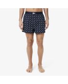 Confezione da 3 boxer in cotone tinta unita con stampa blu navy/metilene/tropicale