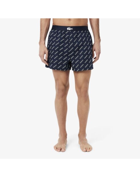 Confezione da 3 boxer in cotone tinta unita con stampa blu navy/metilene/tropicale