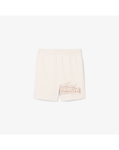 Pantalones cortos de forro polar de algodón con estampado angora/latte