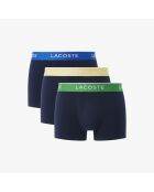 Lot de 3 boxers courts coton stretch marine/calathea/jaune-git