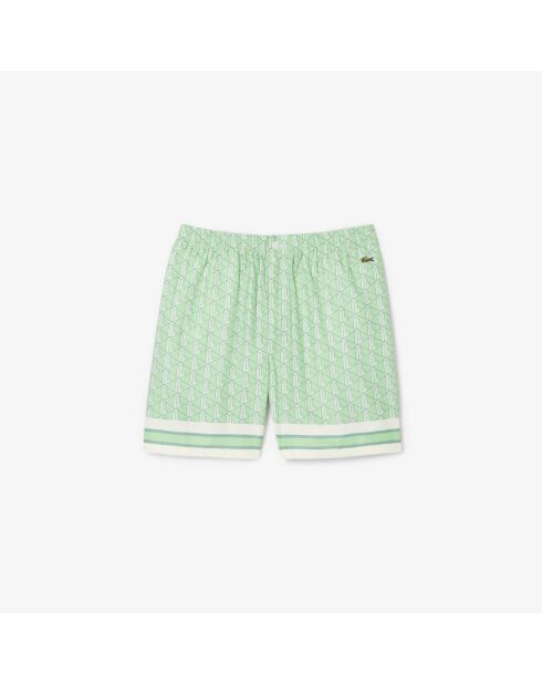 Short léger imprimé monogramme liamone/epicea-cristallin