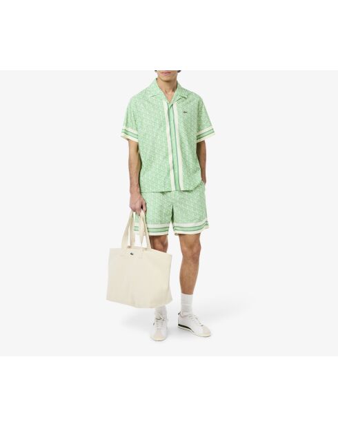 Short léger imprimé monogramme liamone/epicea-cristallin