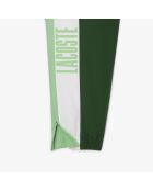 Sportliche Jogginghose im Colorblock-Design Grün/Weiß-Liamone