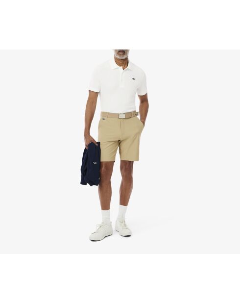 Polo da golf Petit Piqué bianca con protezione UV