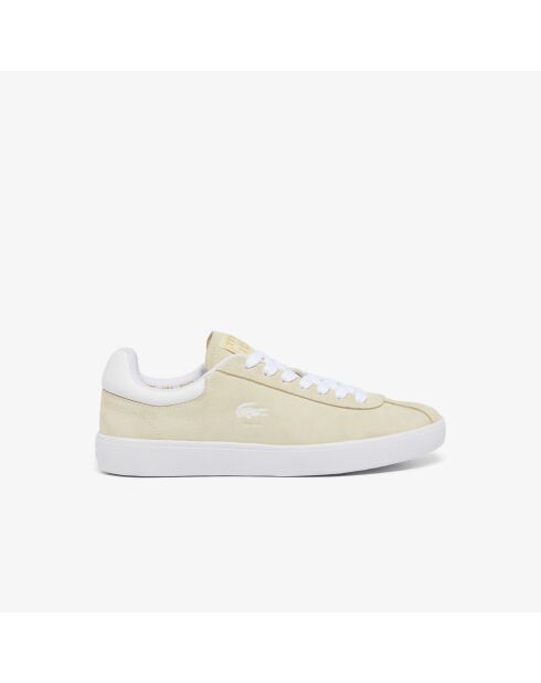 Sneakers Baseshot aus hellgelb/weißem Veloursleder