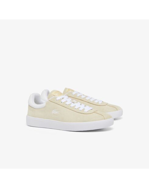 Sneakers Baseshot aus hellgelb/weißem Veloursleder