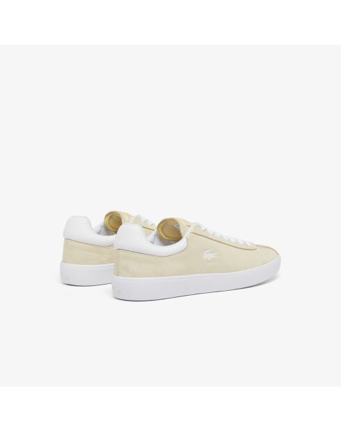 Sneakers Baseshot aus hellgelb/weißem Veloursleder