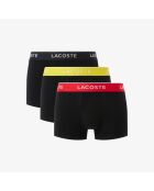 Lot de 3 boxers courts coton stretch noir/grenadine/ananas