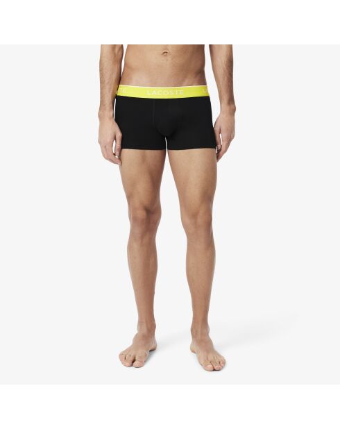 Lot de 3 boxers courts coton stretch noir/grenadine/ananas