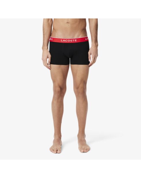 Lot de 3 boxers courts coton stretch noir/grenadine/ananas